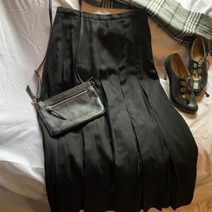 Talbots Black Pleated Wool Skirt - Elegant